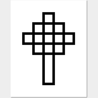 Geometric Cross - Black Posters and Art